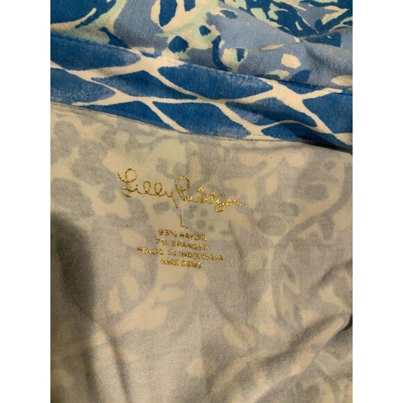 Lilly Pulitzer Sadie Polo Peri Blue Turtley Awesome Dress, Size L - Picture 9 of 11